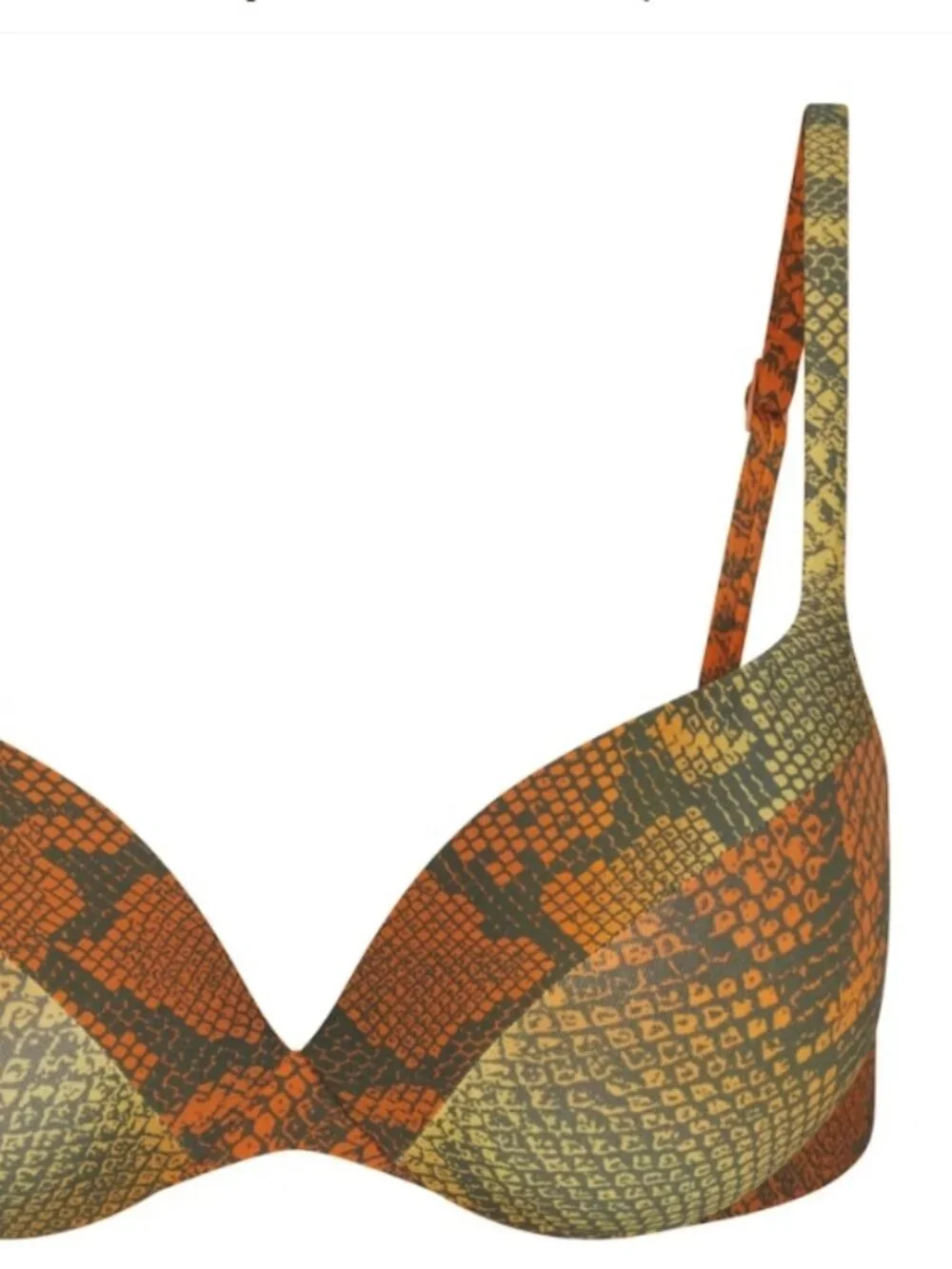 NEW SKIMS Ultimate Push Up Tie Back Bikini Top LE Forrest Ombre Snake 5 32D 34C
